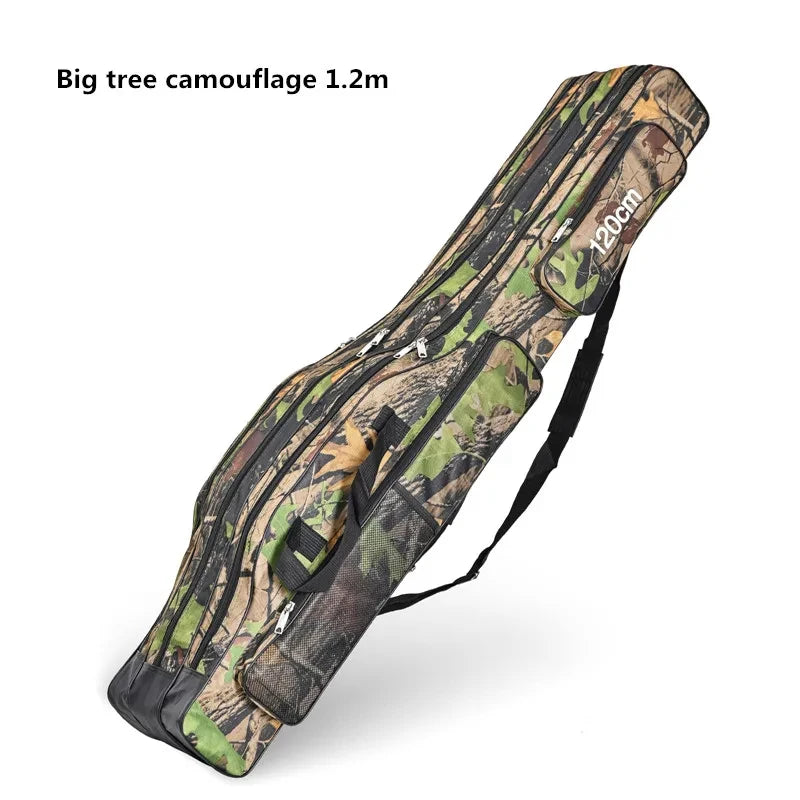 Sac de pêche en mer à grand ventre à trois couches, sac de canne à pêche à double épaule, trousse à outils pour le stockage extérieur, 1.2m, 1.5m