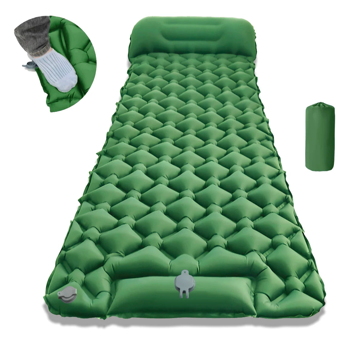 Tapis de couchage pliant pour Camping en plein Air, matelas gonflable de plage avec oreillers, tapis d'air ultraléger pour voyage et randonnée, nouveau