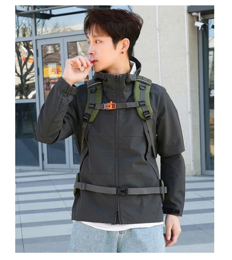 Sac à dos d'escalade en nylon pour homme, sac à dos de camping, sac à dos de randonnée, sports de plein air, canadisme, trekking initié, sac à dos de voyage, 50l