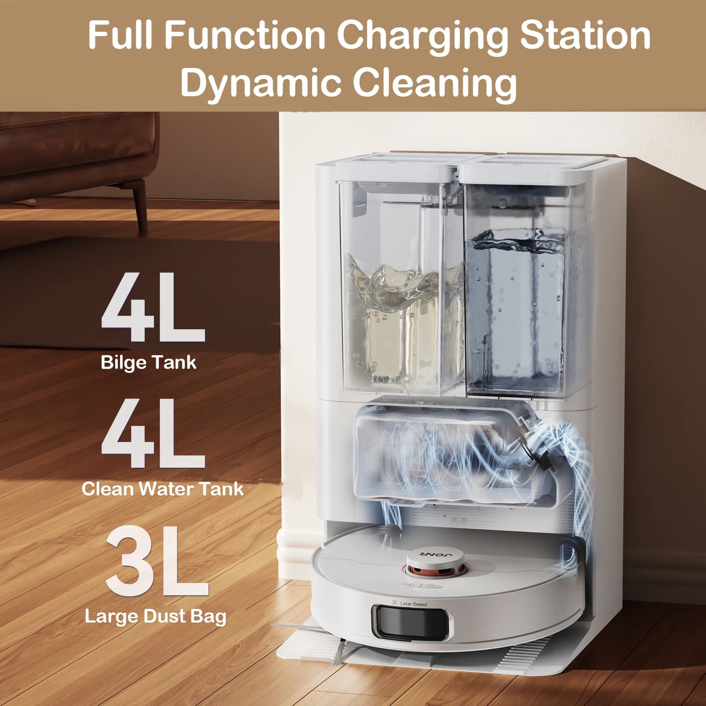 JONR Robot Vacuum Cleaner P20 Pro International Edition Suction Sweeping Mop Drying Automatic Cleaning Dust Collection Water Drainage