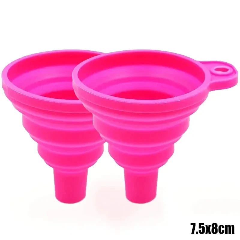 Entonnoir pliable en Silicone pour moteur de voiture, 2 pièces, liquide de lavage, changement de liquide, Portable, changement d