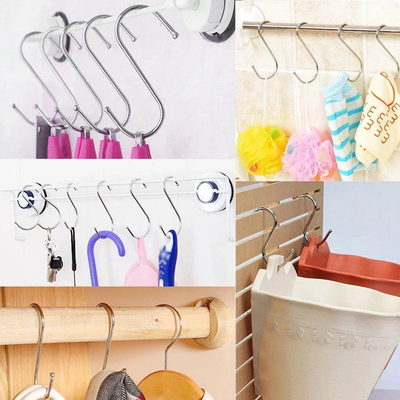Ganchos en S de acero inoxidable con punta afilada, para utensilios, percha para ropa de carne, ganchos de suspensión de carnicero, tienda, herramientas de cocina para hornear