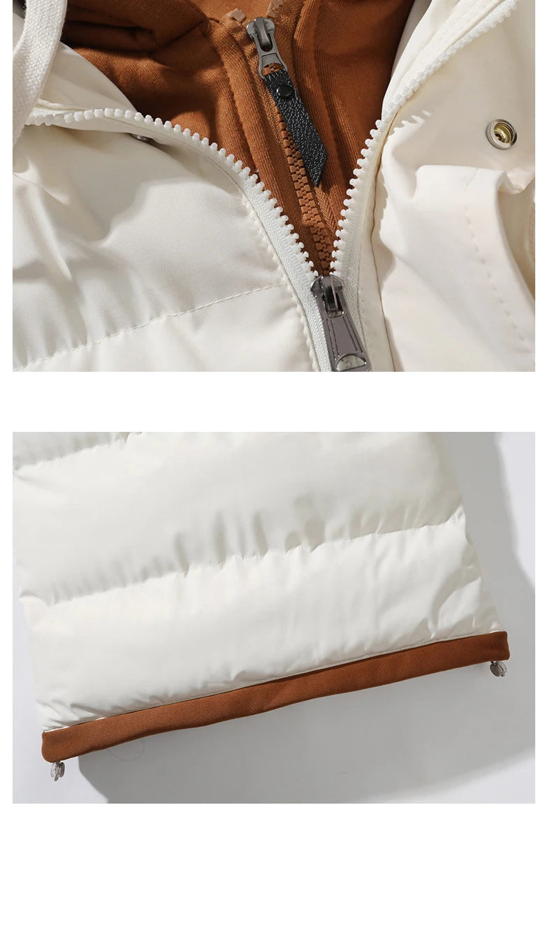 Veste d'hiver à capuche pour hommes, manteau en duvet de coton, gilet épais, gilet chaud, manteau décontracté