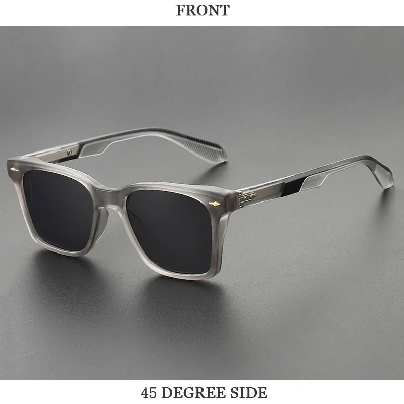 Lunettes de soleil carrées bleues pour hommes — rétro, femmes, à la mode, vintage