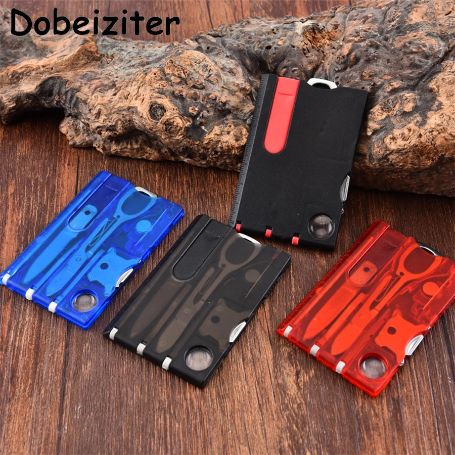 Multi-outils de poche Ultra fins 12 en 1, format carte de crédit, Camping en plein air, randonnée, équipement de survie, équipement EDC, cadeau