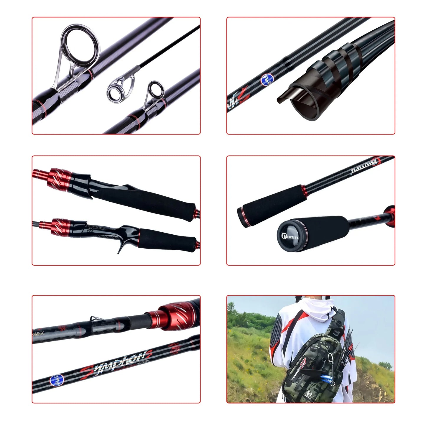 BIUTIFU-Leurre de pêche en carbone Spinning, Mini Rock Fishing, Fuji Baitcasting, Phishger Fast 5-42g, 1.8 m, 2.1 m, 2.4 m, 2.7 m, 3.0m, Le plus récent