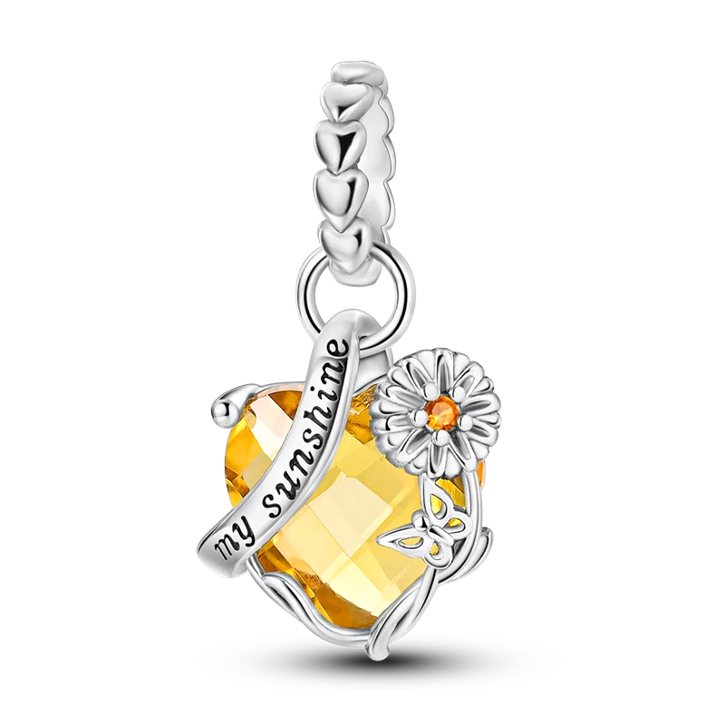 925 Sterling Silver Charms, Pearl Pendants, Tree of Life, Turtle, Love, Gemstones, Sunflower, for Women, Bracelet, Gift Jewelry, New Collection