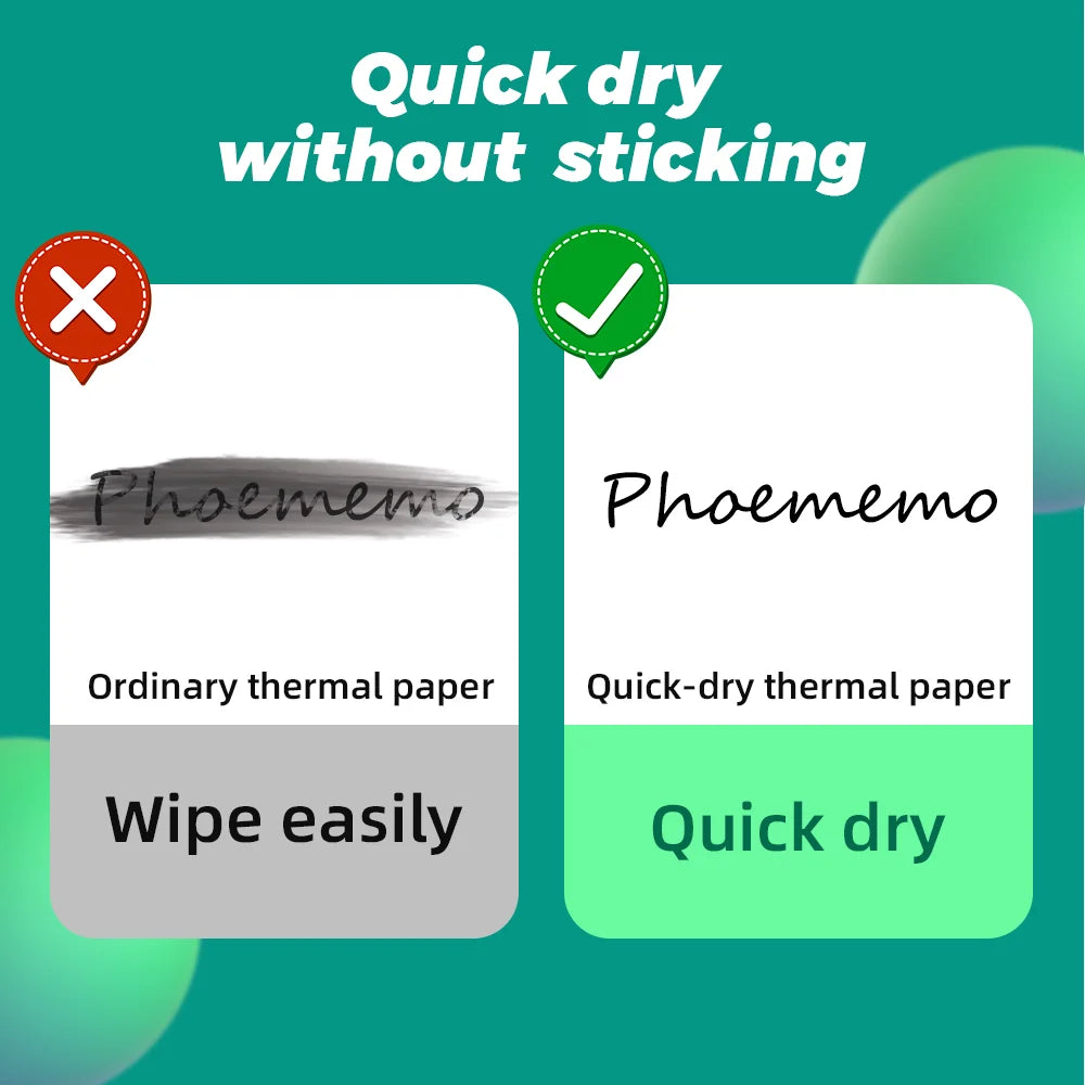 Phomemo A4 impresora térmica papel carta, papel continuo de secado rápido apto para impresora portátil M832/M833/M834/M835, 2 rollos