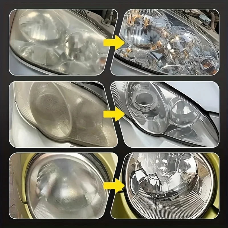 Kit de polissage de restauration de phares de voiture, dissolvant de rayures et pâte de réparation de nettoyant d'oxydation pour l'assemblage de phares