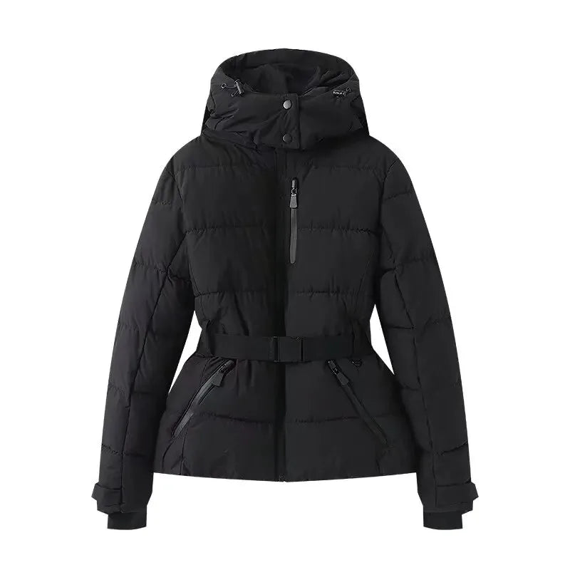 Doudoune longue impérméable pour femme — hiver 2025, manteau ample à capuche (v2)