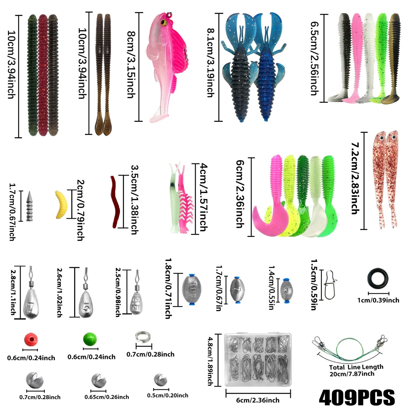 Kit de Leurres de Pêche 83/133/193/239/409 pièces pour Truite/Brochet/Perche - Ensemble Multicouches avec Équipement Pro et Boîte de Pêche Tactique