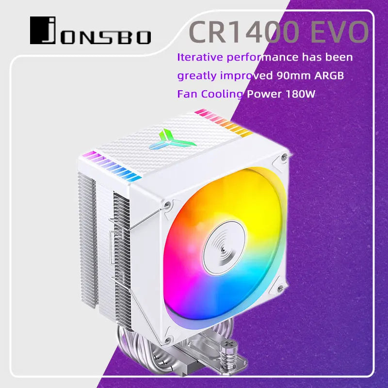 JONSBO CR1400 EVO refroidisseur de processeur 4 HeatPipes ARGB PWM processeur radiateur d'air ventilateur silencieux pour LGA1700 1200 1151 1150 AM4 AM5
