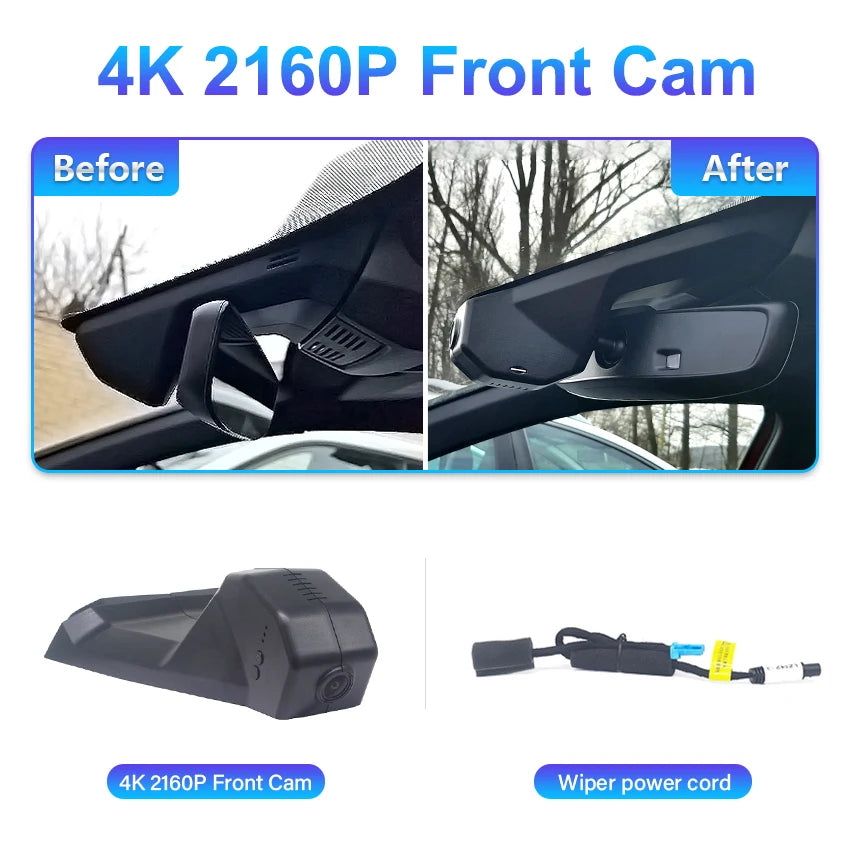 Dashcam for Peugeot 5008 3008 4008, DVR for Citroën C5 Aircross, recorder camera for DS7, 4K Plug and Play car dash cam