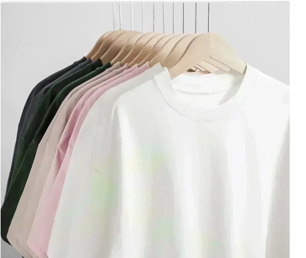 Camiseta estampada para hombre, camiseta informal de algodón de manga corta y cuello redondo para mujer, comodidad para las vacaciones