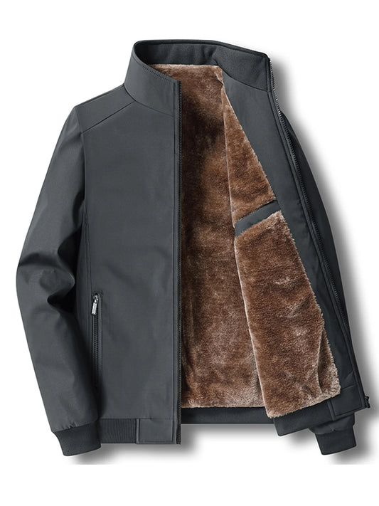 Veste en velours pour hommes, col montant, rembourrée en coton, épaisse, chaude, décontractée, nouvelle collection automne et hiver