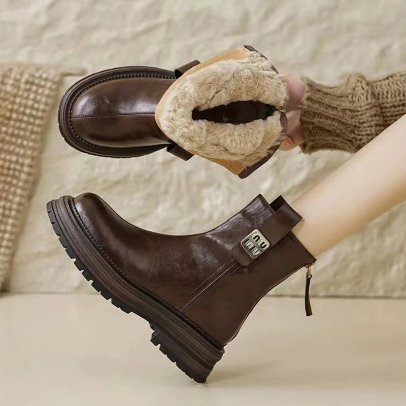 Bottes de Neige Femme Fourrées Polaire Antidérapantes — Chaleur & Confort Hiver