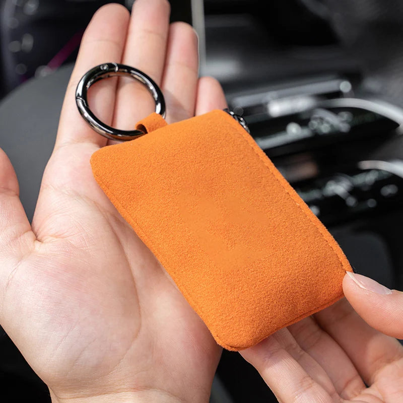 Housse Universelle Clé de Voiture en Cuir — Fermeture Éclair, Antichoc, Anti-Rayures, Crochet