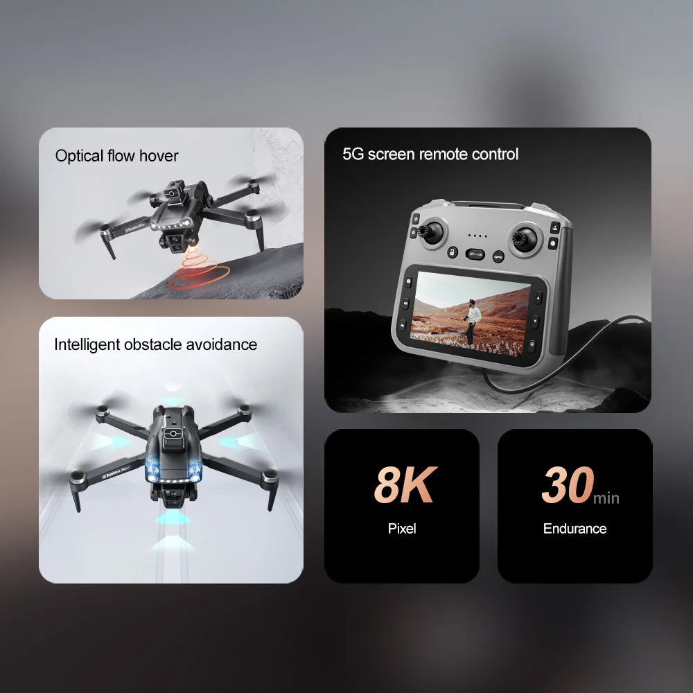 Drone GPS professionnel 4K/8K — double caméra HD, moteur brushless, 5G WiFi FPV, quadricoptère RC