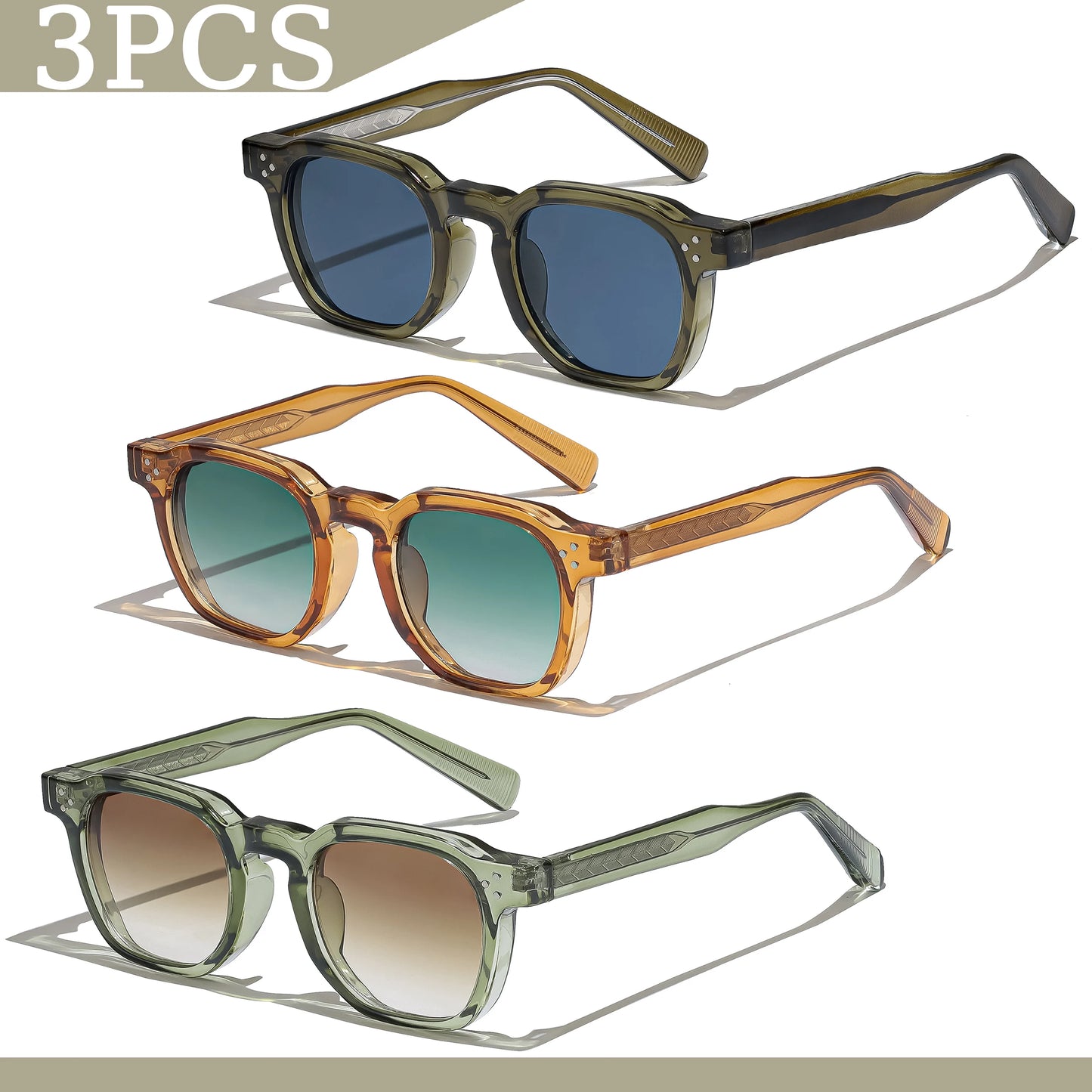 1/2/3 pièces en gros nouveau carré rétro lunettes De Soleil hommes mode Punk lunettes De Soleil femmes lunettes De Voyage Lunette De Soleil Femme UV400