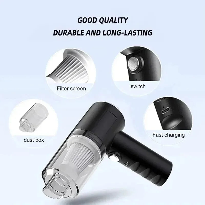 Clearance_Aspiradora de coche portátil inalámbrica Aspiradora de doble uso para el hogar y el coche Potente aspiradora de alta potencia de 120 W