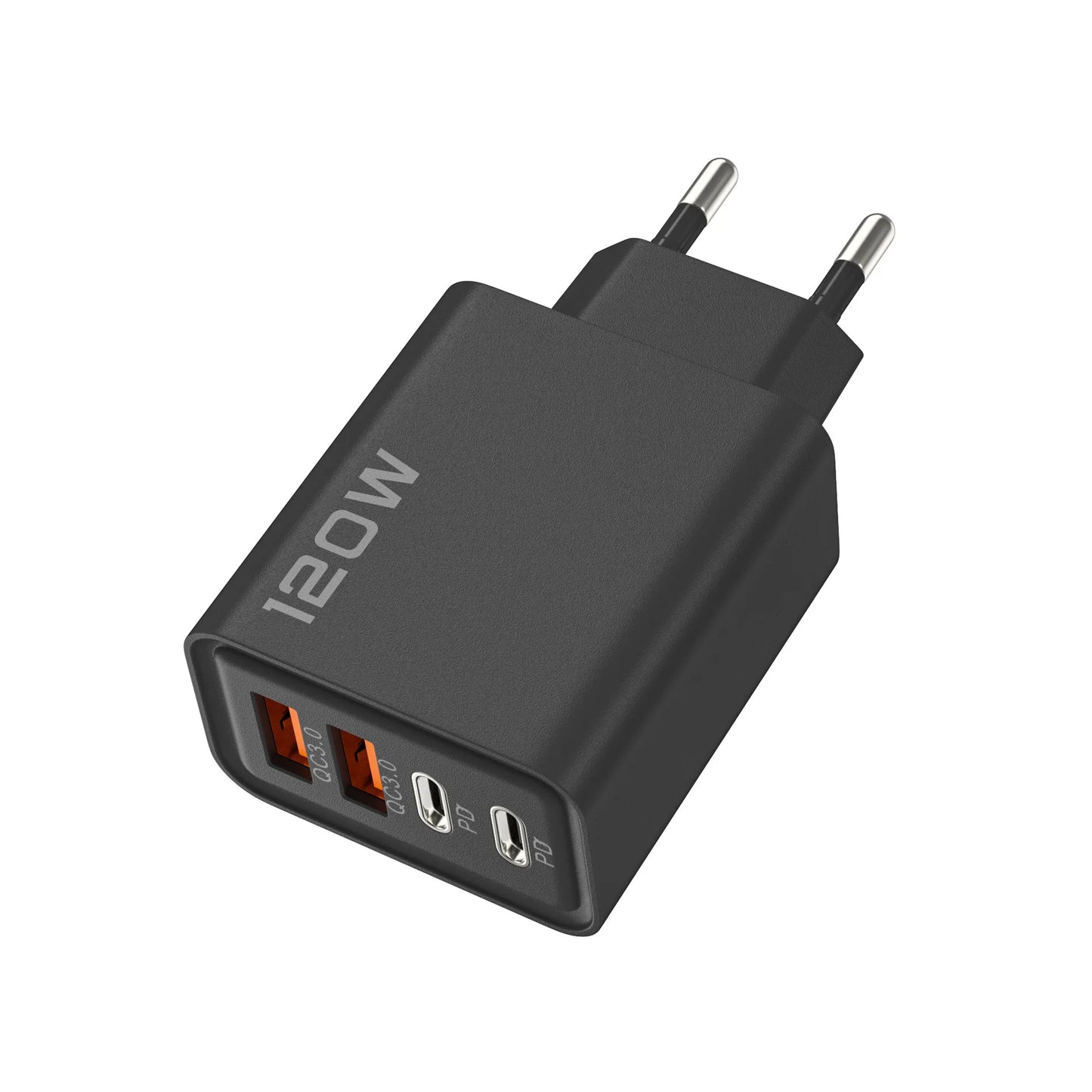 Cargador rápido USB de 120W en total, 4 puertos PD, carga rápida USB 3.0, tipo C, enchufe universal de pared para UE, EE. UU., Reino Unido, adaptador de carga USB C.