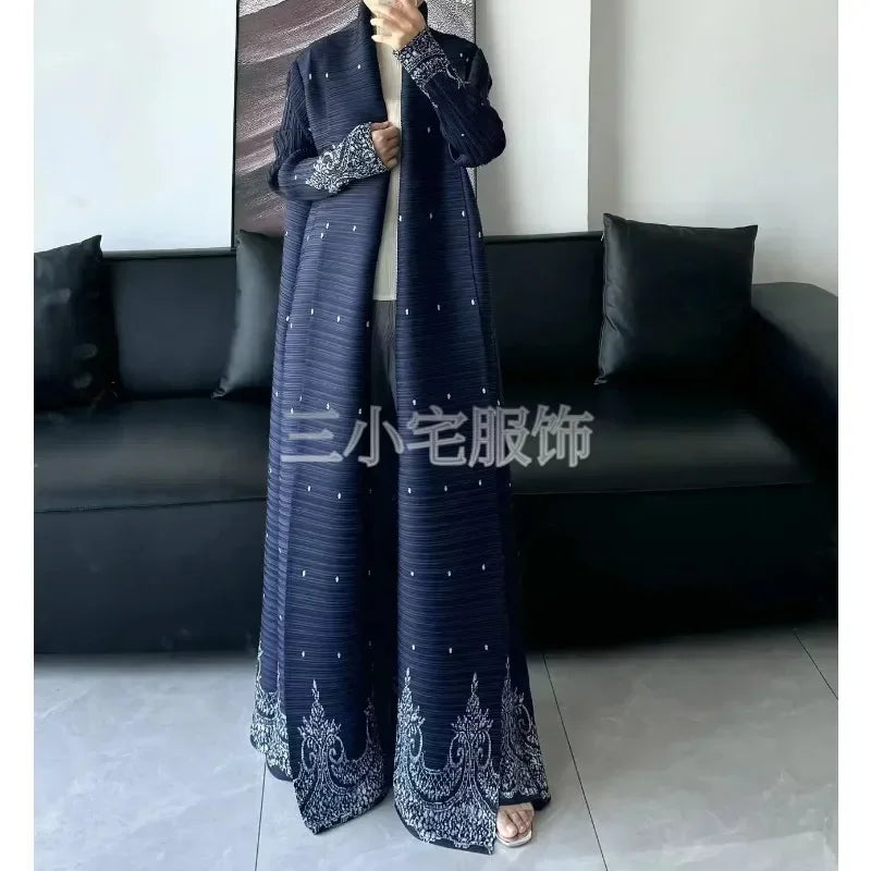KAF femmes mode Abaya Vintage imprimé Cardigan conception ample grande taille élégante femme luxe Robe printemps automne modèle