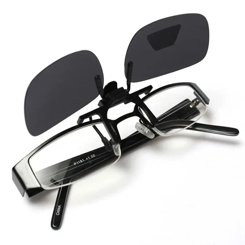 Lunettes de soleil polarisées à lentilles grises, 4 couleurs, Clip rabattable UV 380, pour la conduite, la pêche, la Vision nocturne