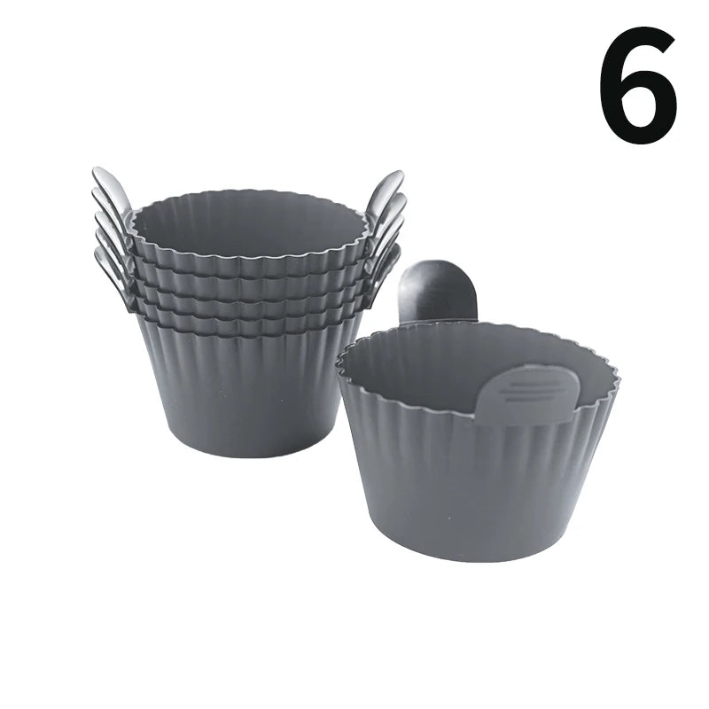 Dishwasher-Safe Air Fryer, Silicone Egg Cups, Silicone Egg Cooker Mold, Reusable Egg and Cake Baking Cups, Safe Ramekin Muffin Liners