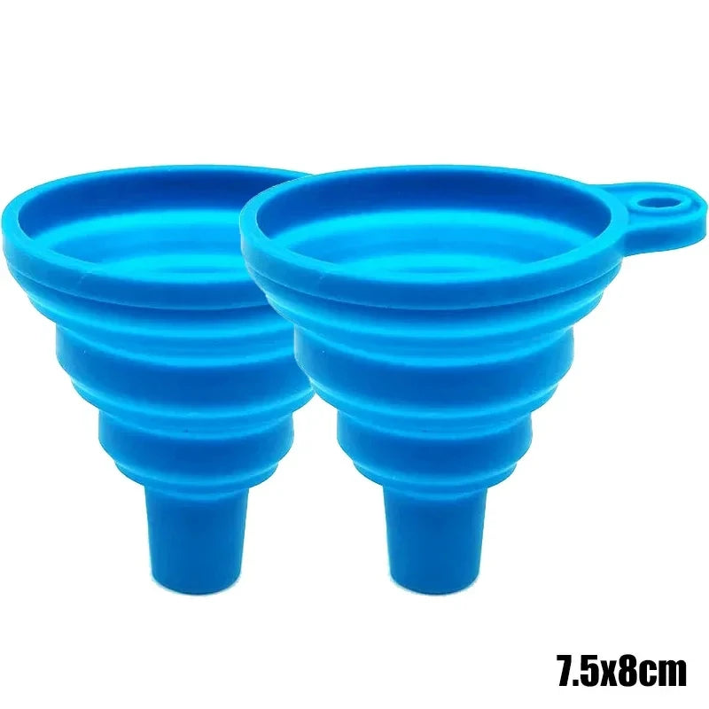 Entonnoir pliable en Silicone pour moteur de voiture, 2 pièces, liquide de lavage, changement de liquide, Portable, changement d