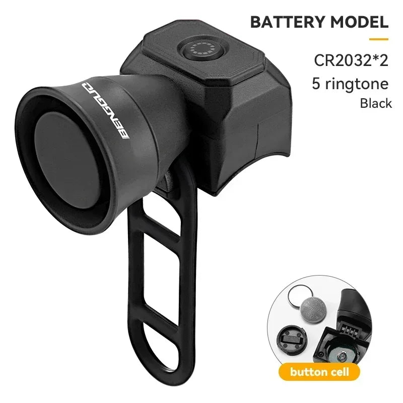 Nouveau klaxon de vélo VTT, chargement USB, sonnette électronique étanche, équipement d'équitation, accessoires de Scooter pour enfants