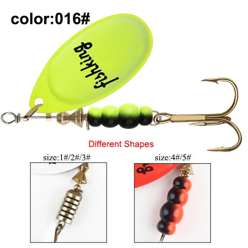 NGB métal leurre de pêche Spinner appâts 1 pièces 3.9g 4.6g 7.4g 10.8g 15g cuillère rotative leurres Spinners avec triples crochets brochet appâts