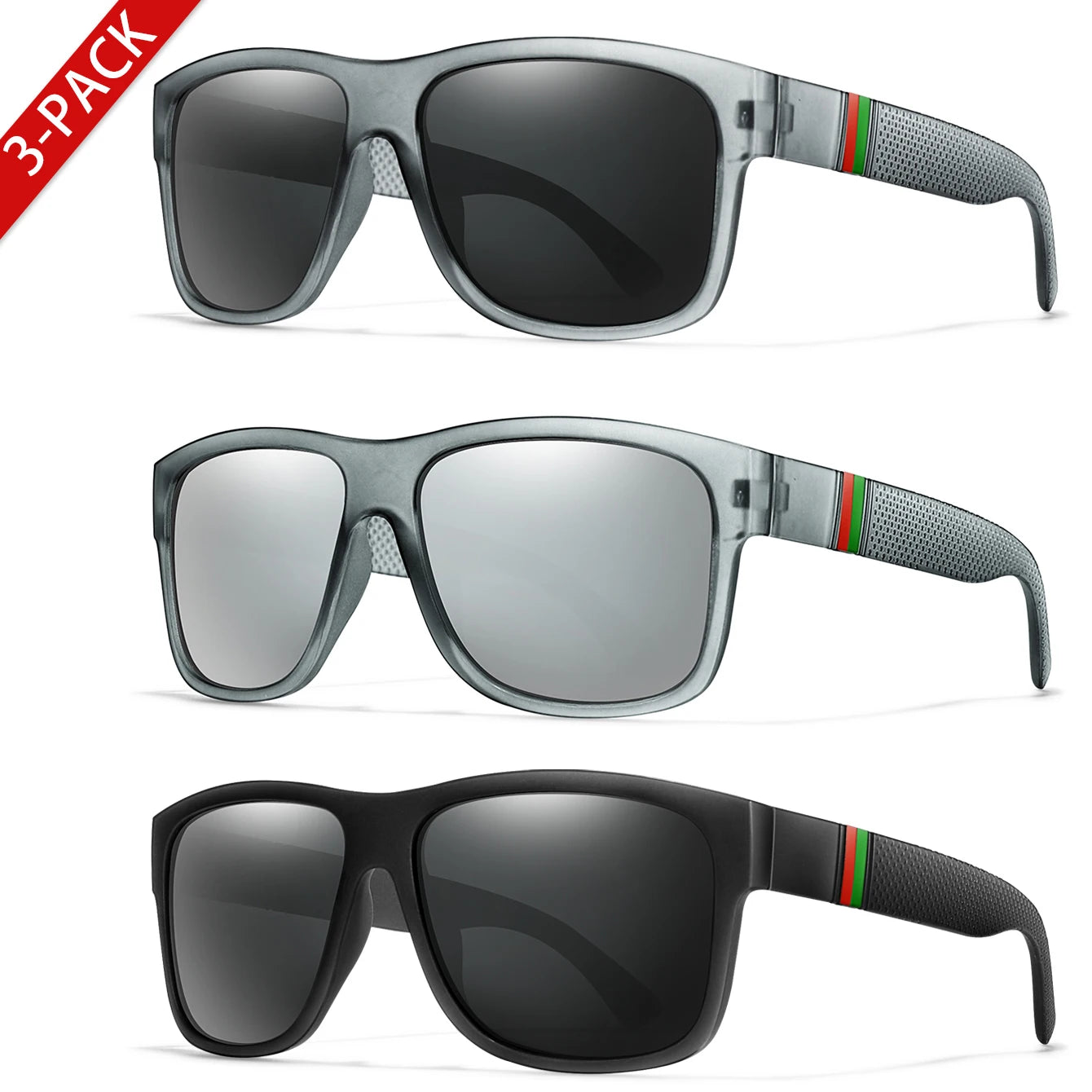 Lunettes de soleil polarisées carrées pour hommes, marque classique, pour la pêche, la conduite en plein air, le cyclisme, la course, Vintage, grand cadre, UV400