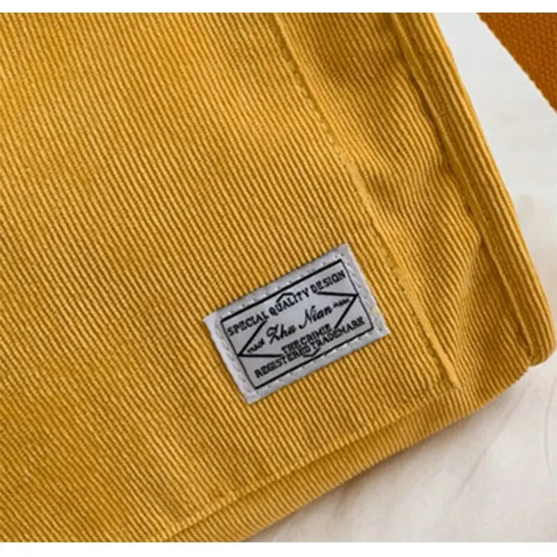 Sac Bandoulière Velours Côtelé Femme — Simple Grande Capacité Petit Carré