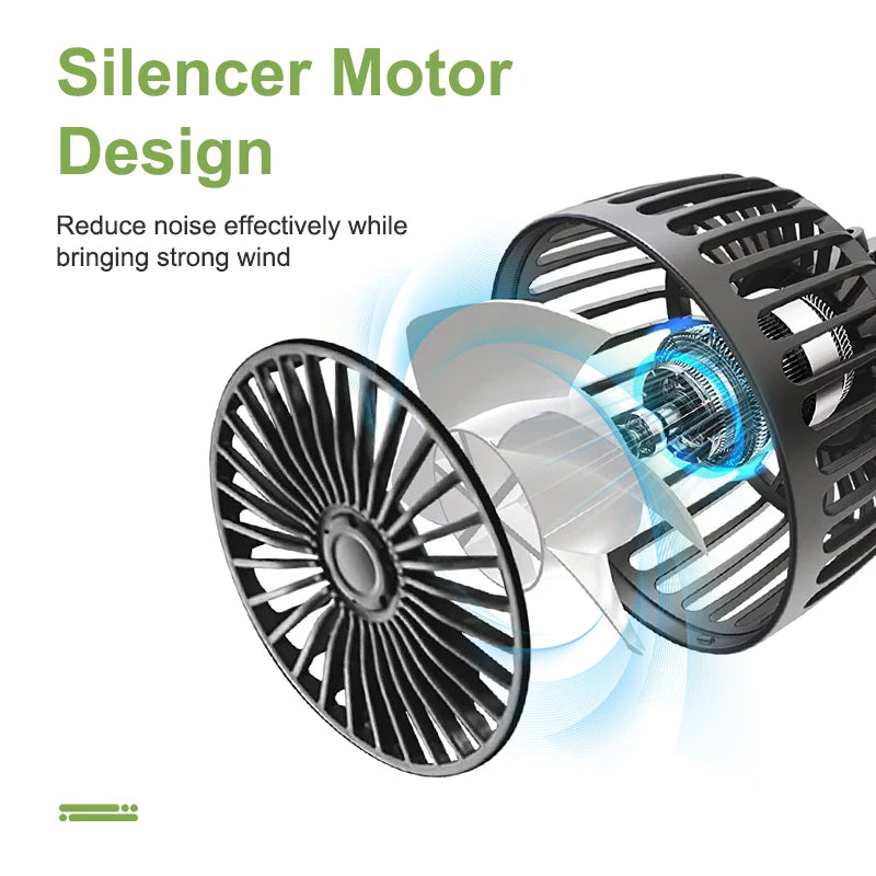 Ventilateur de voiture 360 °   Ventilateur de refroidissement arrière de siège de voiture à 3 vitesses, Charge USB, double tête, refroidisseur de cou à Rotation réglable pour accessoires de voiture et de maison