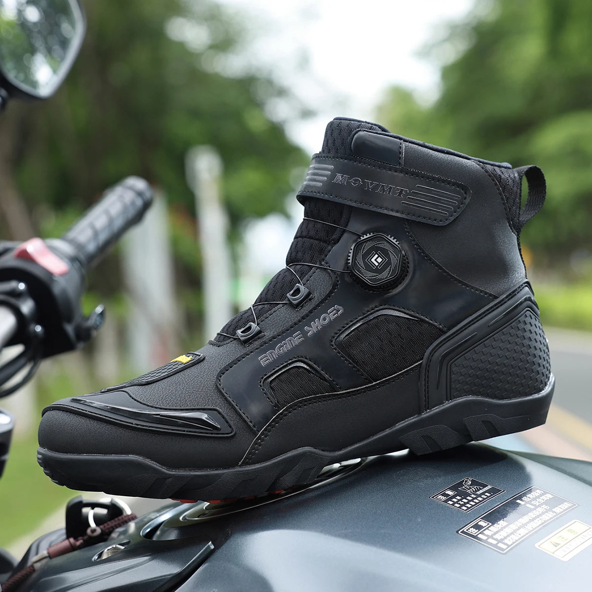 Bottes Moto Homme Cuir Respirantes — Antidérapantes & Résistantes
