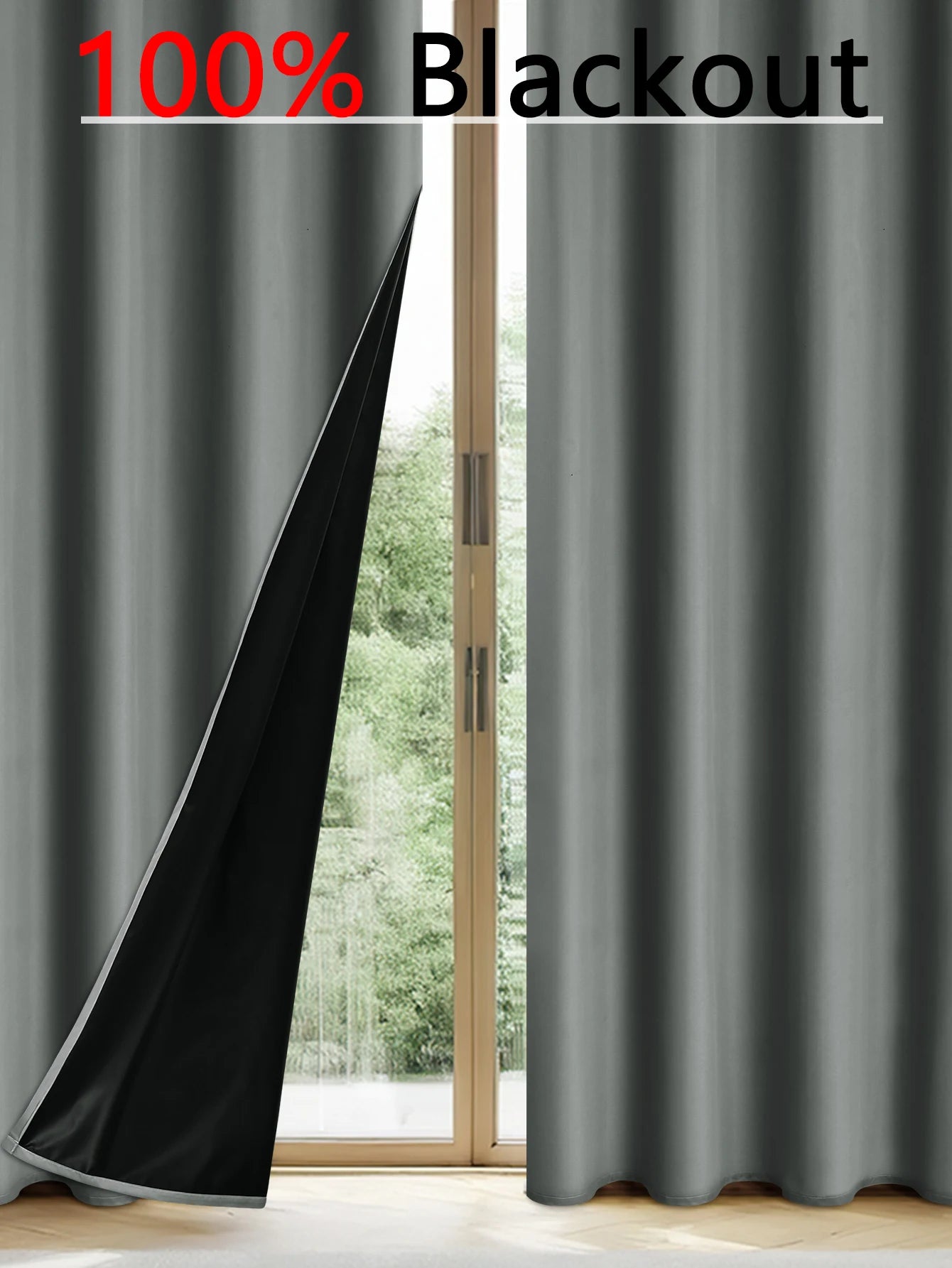 Rideaux occultants 100% solides avec œillets, rideaux de confidentialité totale pour chambre à coucher, beaux rideaux pour salon, 1 pièce