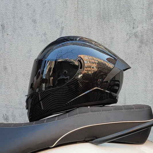 Casques moto pour hommes et femmes — double lentille, locomotive