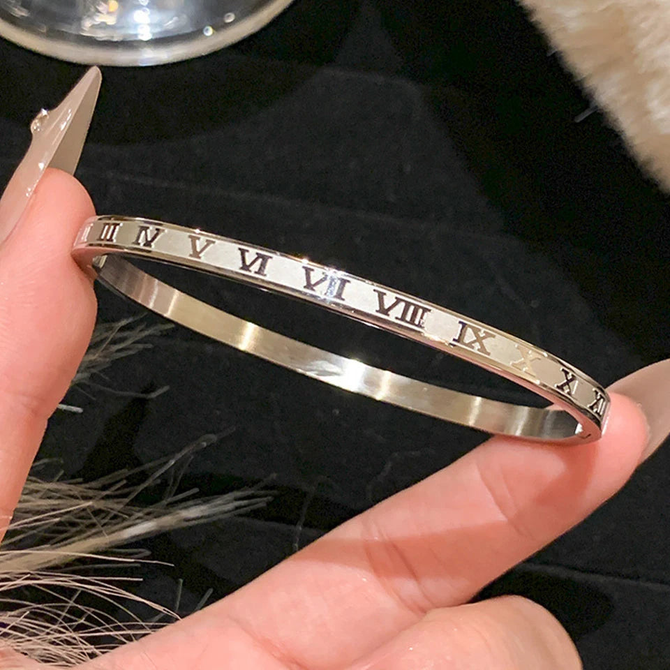 ZAKOL 5/1 Pcs Set Stainless Steel Bracelet with Sparkling Zirconia Inlaid for Women Stackable Bracelets Fashion Non-Fading Jewelry Gift