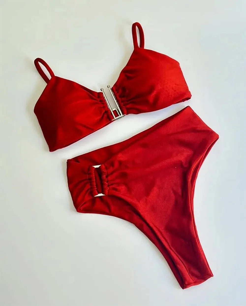 Bikini bandeau push-up pour femme 2026, maillot de bain sexy, ensemble bikini brésilien, string, maillot de bain uni, tenue de plage