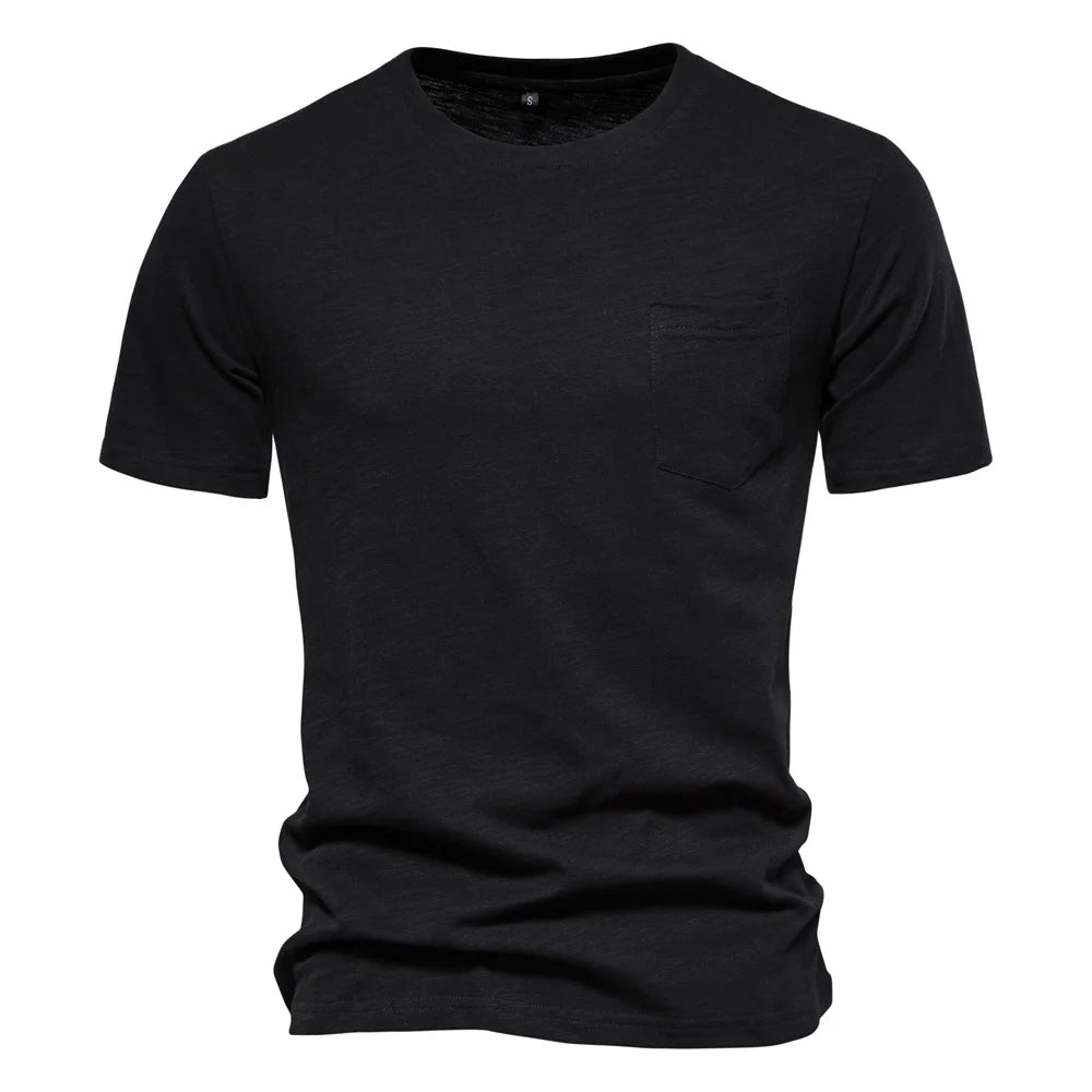 100% coton hommes T-shirt décontracté doux Fitness été mince T-shirts hommes vêtements de maison col rond à manches courtes solide T-shirt pour hommes