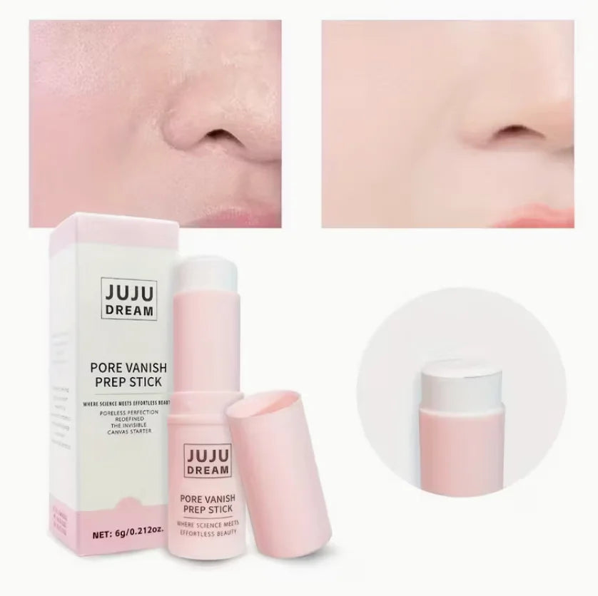 JUJU DREAM Pore Vanish Prep Stick - Barra preparadora para minimizar los poros, prebase de maquillaje facial, control de grasa, para un maquillaje suave