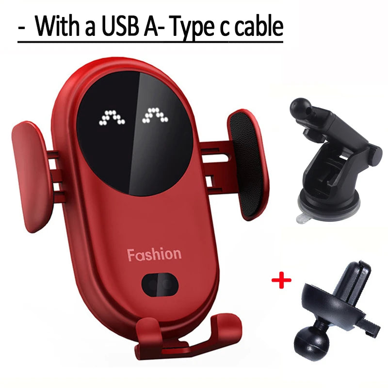 30W Wireless Car Charger Mount, Air Vent Phone Holder, Rotatable, Smart Infrared, Fast Wireless Charging