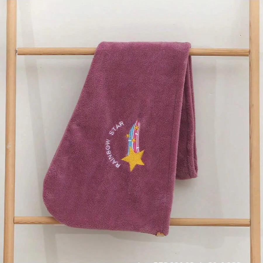 Bonnet de séchage de cheveux de Style brodé, serviette de cheveux épaisse en molleton de corail pour salle de bain, bonnet de douche absorbant à séchage rapide pour femmes, 1 pièce