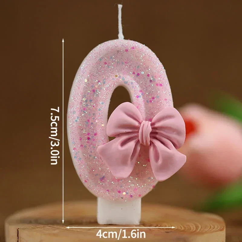 Nuevo número pastel vela rosa brillante vela de cumpleaños 1 2 3 4 5 6 7 8 9 3D número vela pastel Topper fiesta de cumpleaños pastel decoración