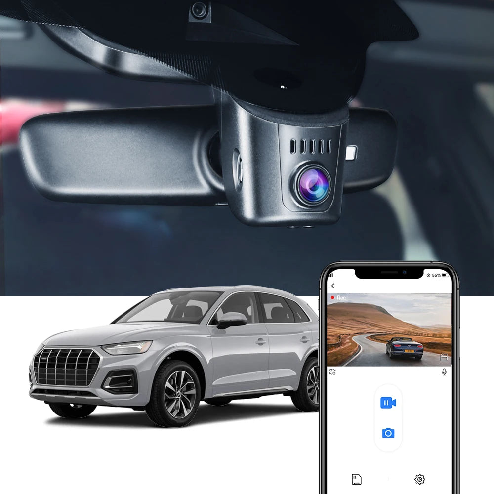 Dashcam 4K sans fil — vision nocturne, WiFi, compatible voitures européennes