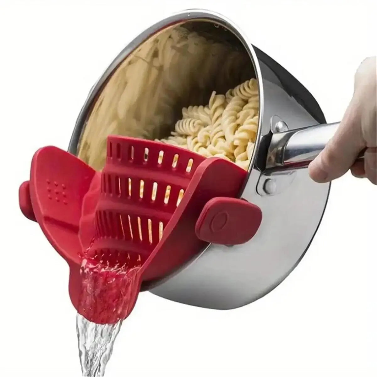 Adjustable Silicone Clip-On Colander, Pots and Bowls, Proximity Strainer, Noodle and Pasta Liner, 1PC