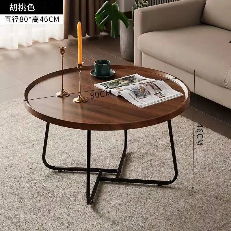 Multifunctional coffee table, modern minimalist living room, combined round side table for home