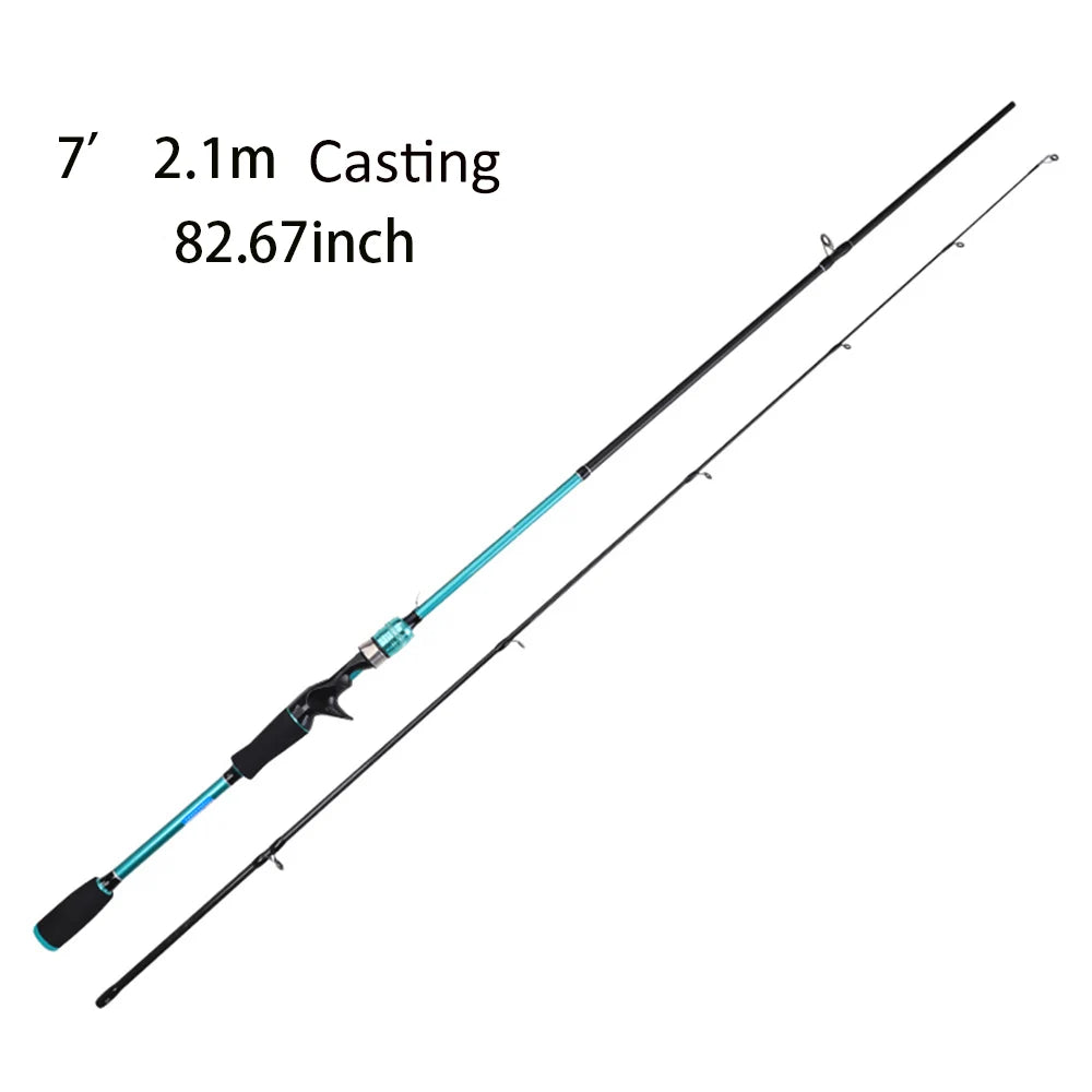 1.65m 1.8m 2.1m 2.4m haute teneur en carbone moulé moyen lourd M MH DOUBLE pointe basse coup mer eau douce tige de pêche