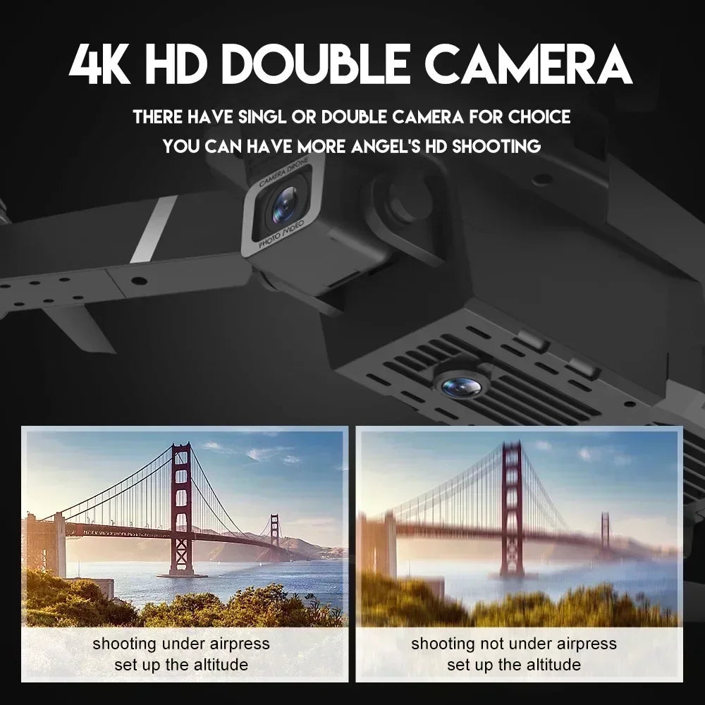 Drone WiFi FPV grand angle HD 4K/1080P — caméra, maintien hauteur, pliable, quadrirotor, jouet, cadeau noël garçon