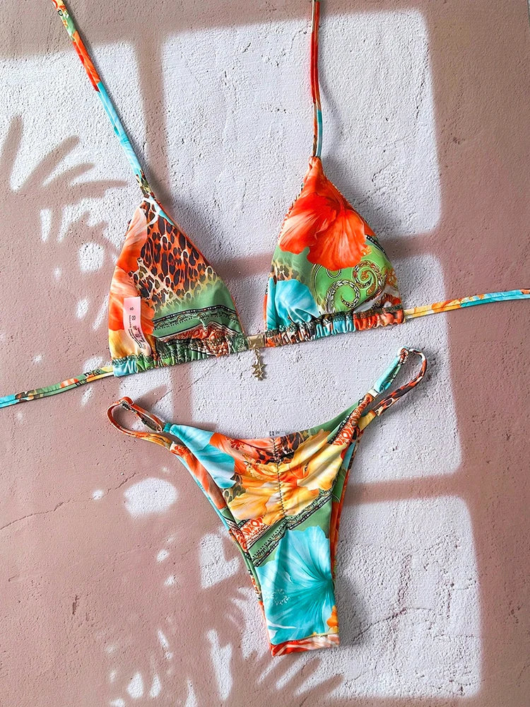 Micro bikini pour femmes, maillot de bain deux pièces, vêtements de bain pour femmes, maillot de bain 2026, sexy, imprimé léopard, push-up, string, ensembles de bikinis, vêtements de plage, été